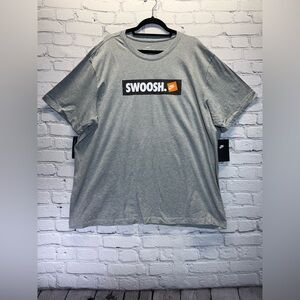 Men's Nike T-shirt, size XXL, gray cotton, regular fit, with Swoosh graphic
